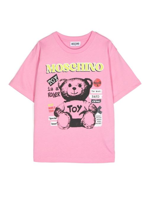 T-shirt bambina maxi con stampa MOSCHINO KID-TEEN | H8M03RLAA2050243